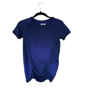 Athleta Purple Dot Seamless Performance Short Sleeve Athletic Top Size S Yoga